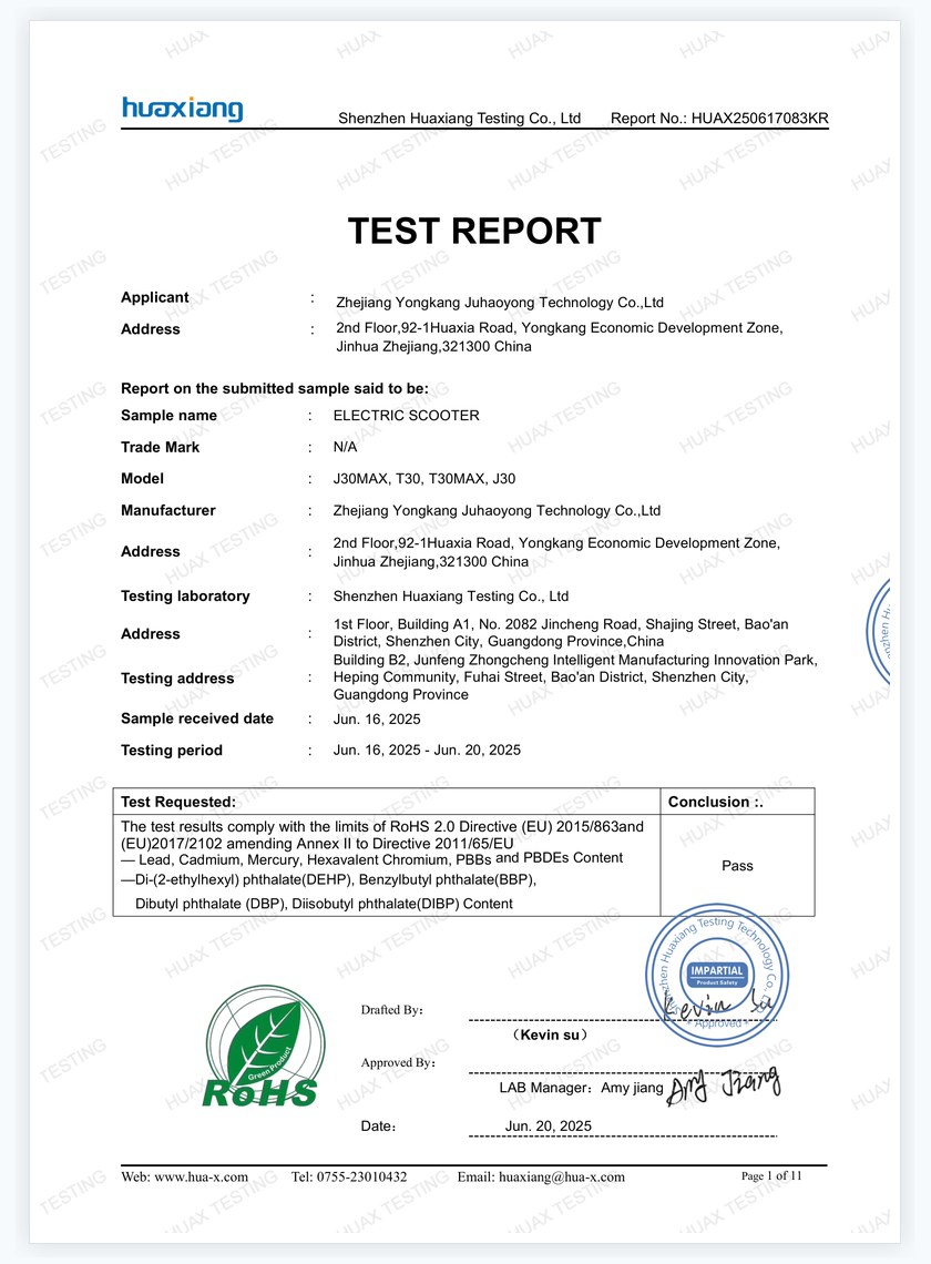 J30MAX RoHS Test Report